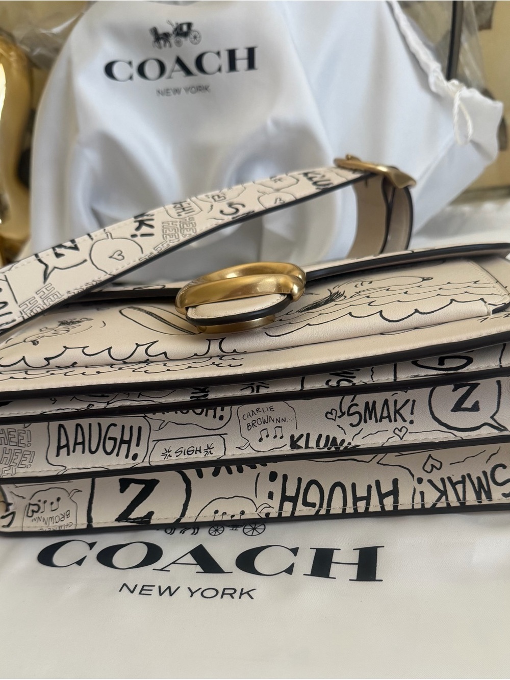 NWT Coach X Peanuts Tabby 26 Shoulder Bag With Snoopy Print HTF-Sold Out - Picture 14 of 16